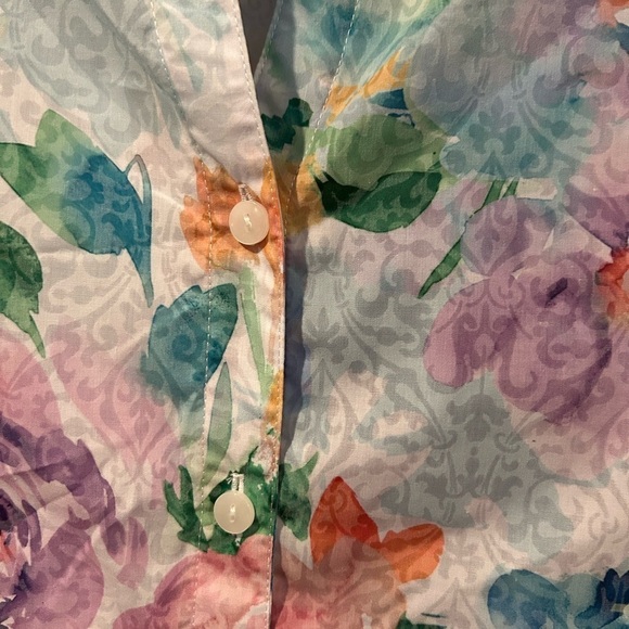 Alfred Dunner NWT Multi Colored Floral Button Down Collared Blouse - Picture 9 of 10